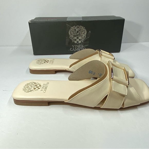 Vince Camuto Alexino Sandals Womens Size 10 Creamy White Leather Slip On NEW - Picture 11 of 12